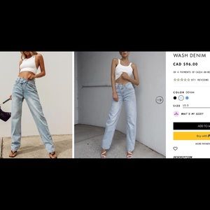 Princess poly asymmetrical jeans size 2